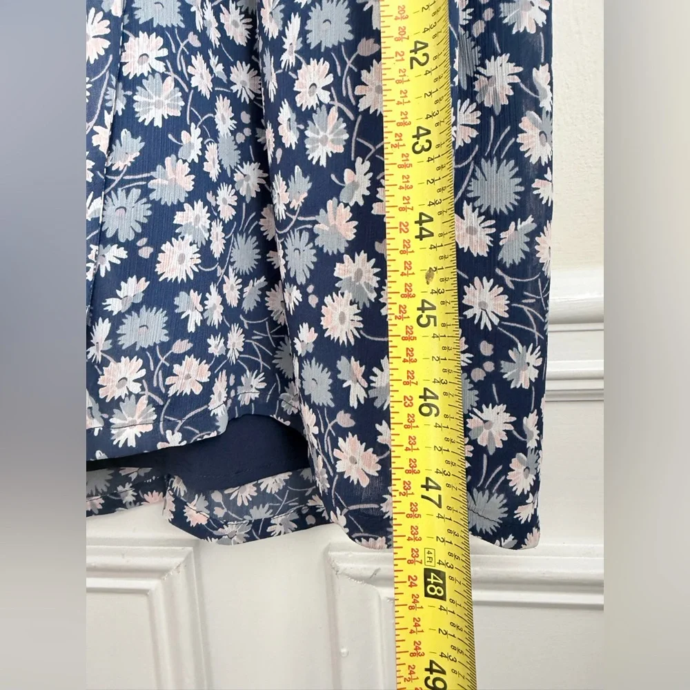 Madewell blue Faux Wrap French Floral Midi Dress 6 - Picture 6 of 7